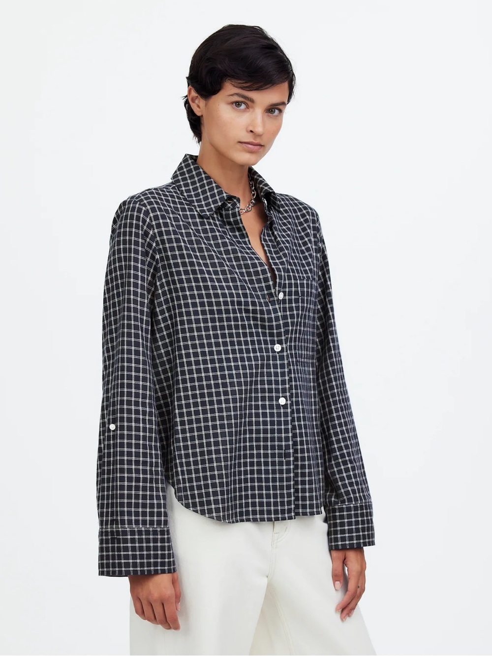 Madewell Easy Y-Neck Button-Up Shirt